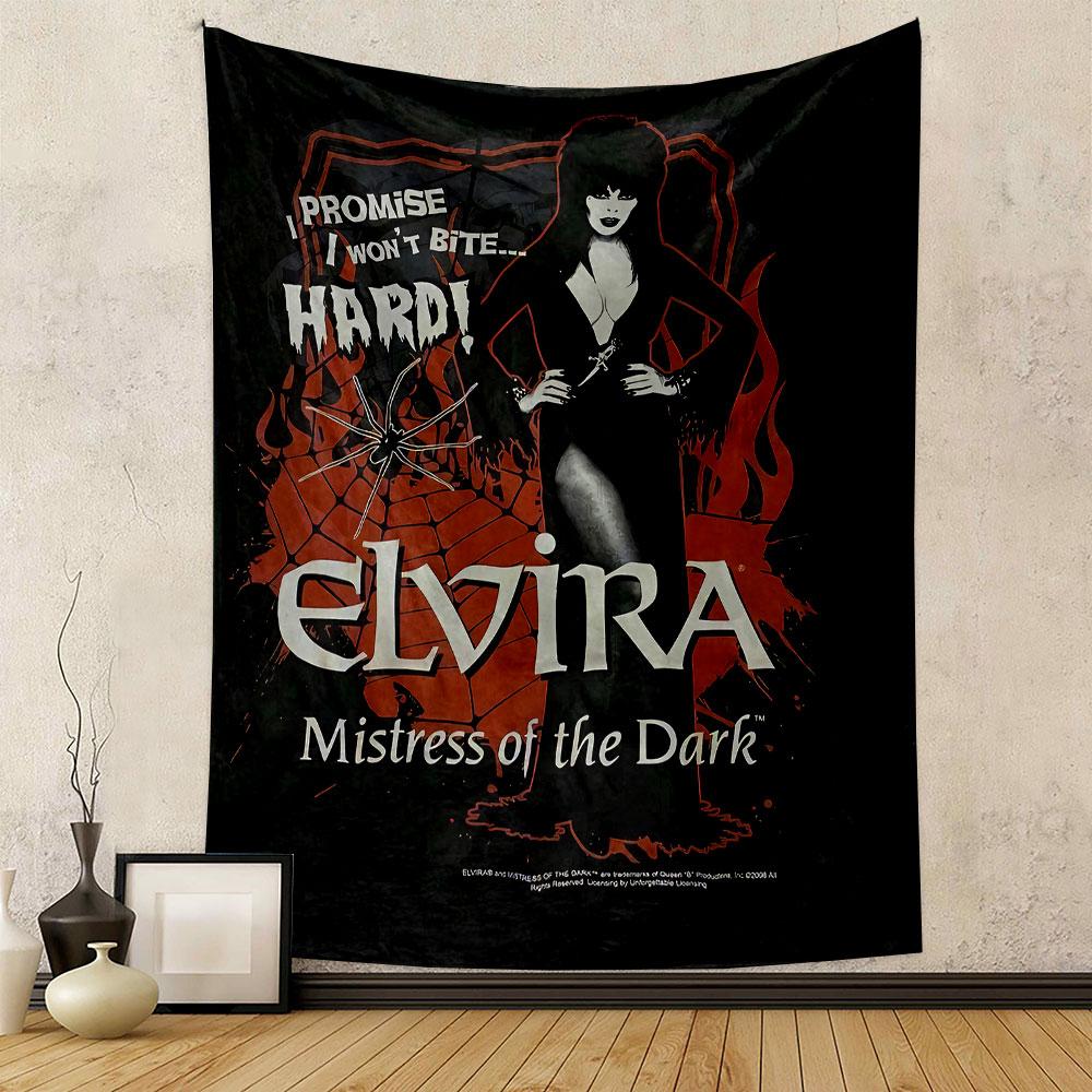 Elvira Promise Tapestry Wall Hanging, Horror Queen Quote, Wall Decor for Bedroom Living Room Dorm