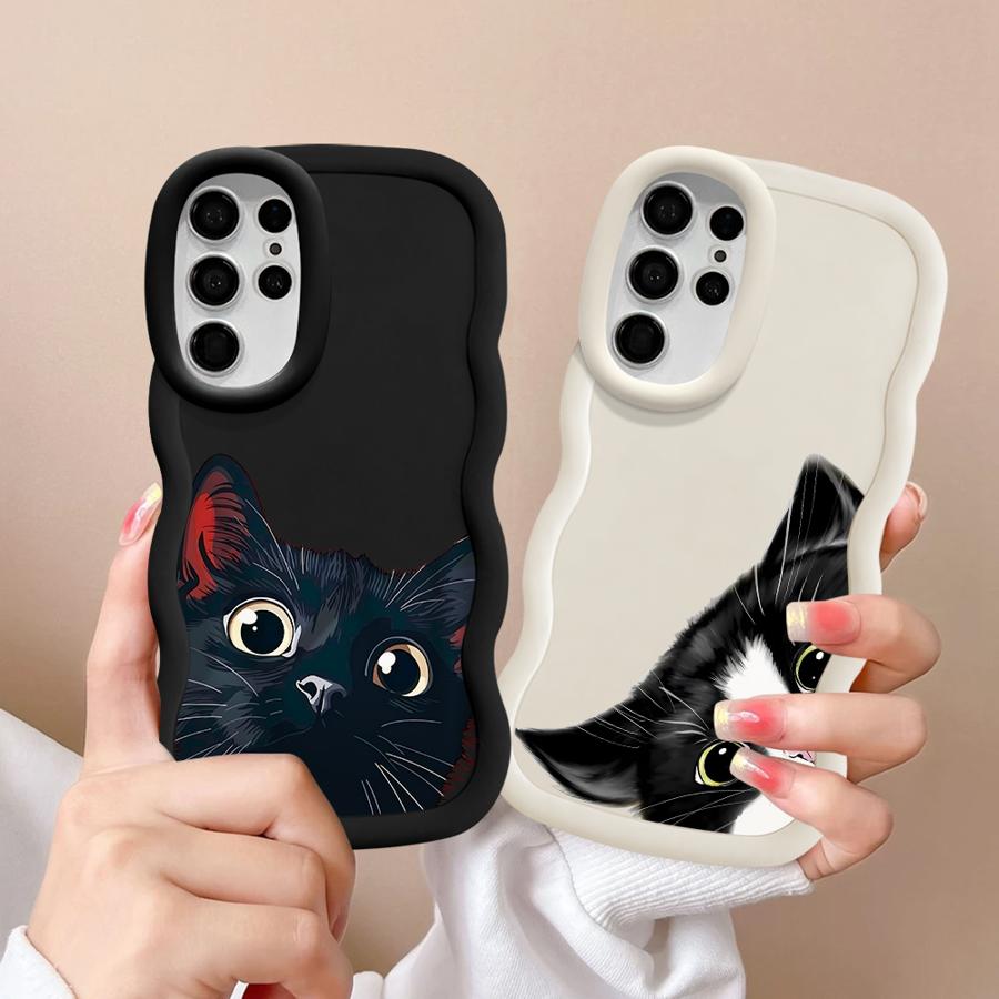 Cute Cat Pattern Case for Samsung Galaxy S23 Plus A25 S24 S22 Ultra S21 A26 S25 S20 FE Soft Phone Cover A35 A55 A36 A54 A24 A34