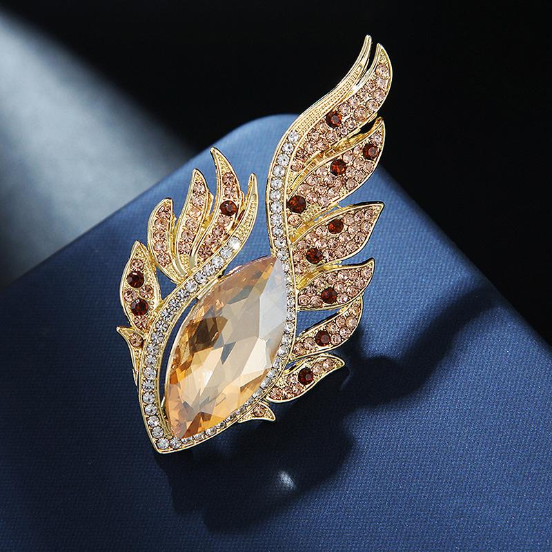 Phoenix Eye Feather Brooches For Women Coat Jewelry Accessries Gifts