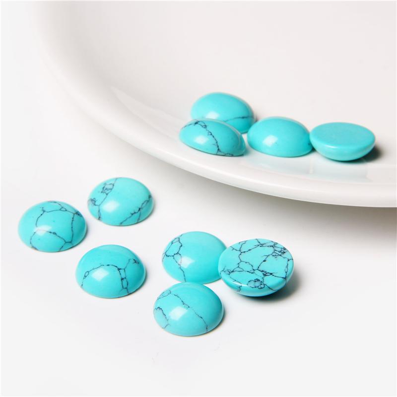 4-14MM 10pcs/lot Round Natural Stone Cabochon Beads Loose Gem Cabochon DIY Ring Pendants Necklace Accessories Needlework