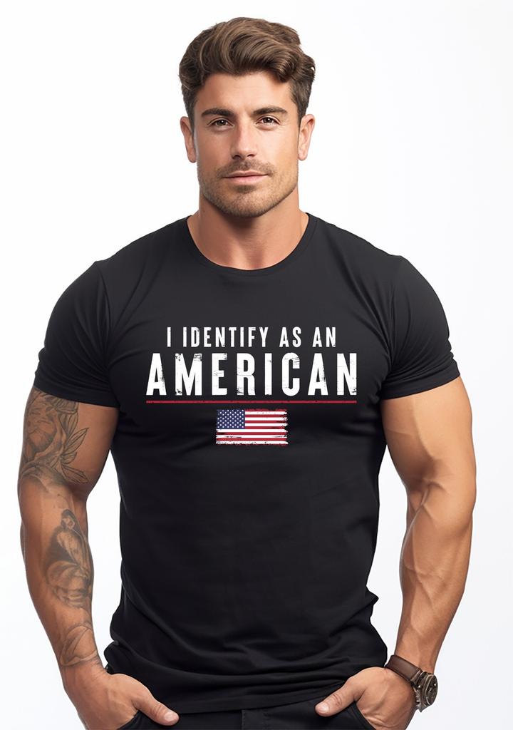 I Identify As An American Tshirt USA Patriotic Tshirt Gifts For Dad American