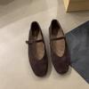 Fashion SUOJIALUN 2024 Autumn Women Flat Shoes Fashion Round Toe Ladie Ballerinas Shoes Soft Flat Heel Outdoor Casual Mary Jane Shoes