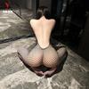 Women Sexy Halter Cross Hollow Out Backless Tight Open Crotch Bodystocking Lingerie