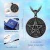 Eudora 925 Silver Pentagram Runes Necklaces for Women Man Black Amulet Guardian Star Tetragrammaton Pendant Witch Gift