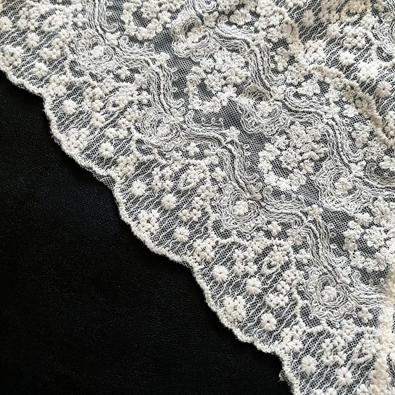 Lace Floral Triangle Scarf Women French Vintage Style Head Wrap Hair Band Waist Tie Lightweight Breathable Cotton