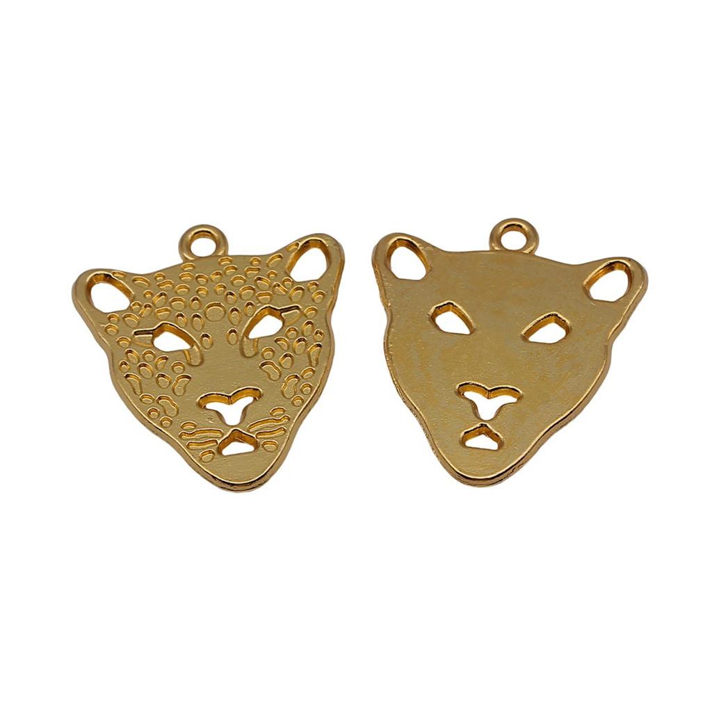 Retro Leopard Charms Metal Animal Pendants For Jewelry Making Handmade Supplies