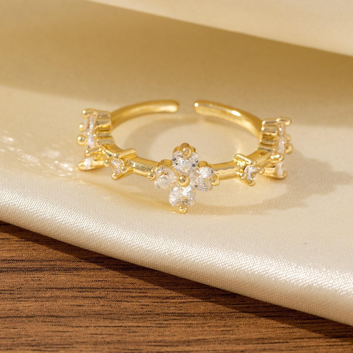 Lucky Four-leaf Clover Ring - Unique High-end Open and Adjustable Ring