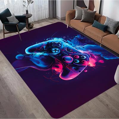 Neon Punk Game Consoles Rug Game Controller Design Home Decor Carpet Soft Non-Slip Floor Mat for Living Room Bedroom