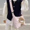 Cute Cartoon Embroidery Nylon Women's Shoulder Bags Large Capacity Ladies Crossbody Bag Fall Winter Macaron Female Tote Bag