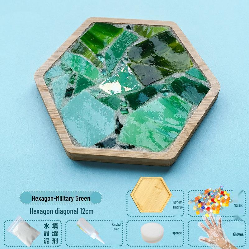 Handmade Glass Mosaic Cup Mat Pixel Puzzle DIY Kit - Educational Toy