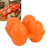 2 Pcs Durable PP Egg Cartons 4 Count Reusable Egg Carrier Square Anti Drop Egg Container Outdoor Camping