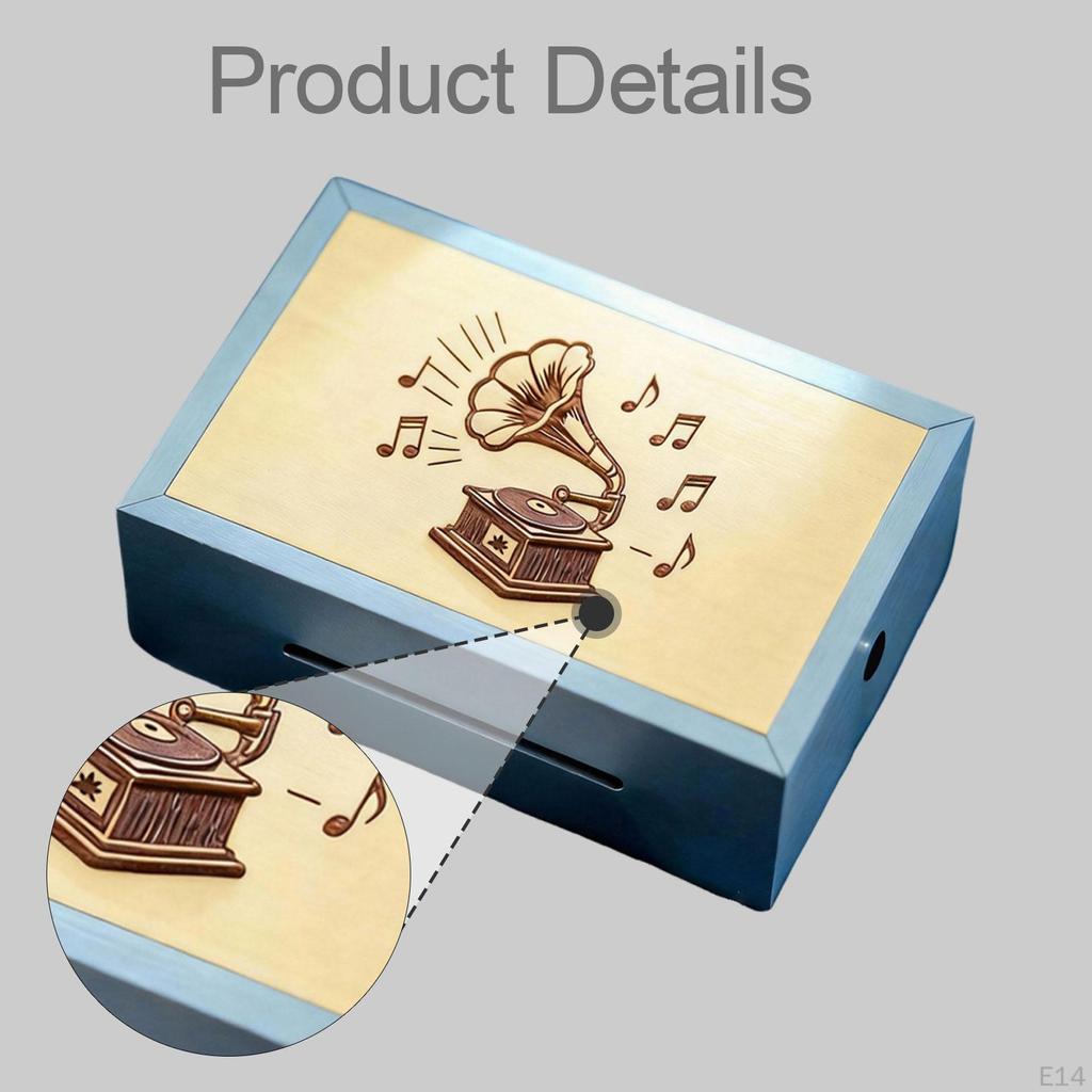 30 Note Wooden Music Box, Easy to Use, Hand Crank Ideal for Christmas, Halloween,