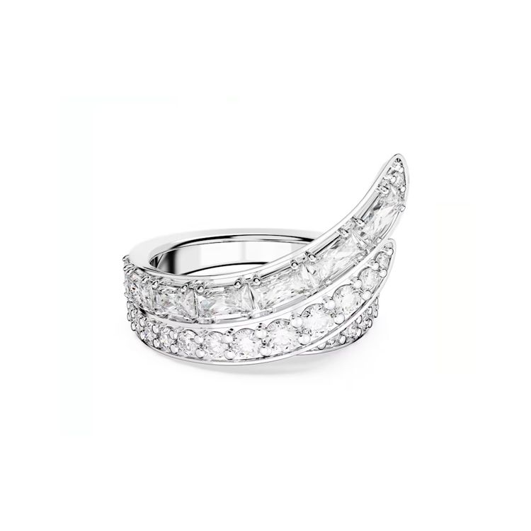 Swarovski Hyperbola Cocktail Mixed Cut Rhodium Plated Ring Women rings Silver 5665341 52