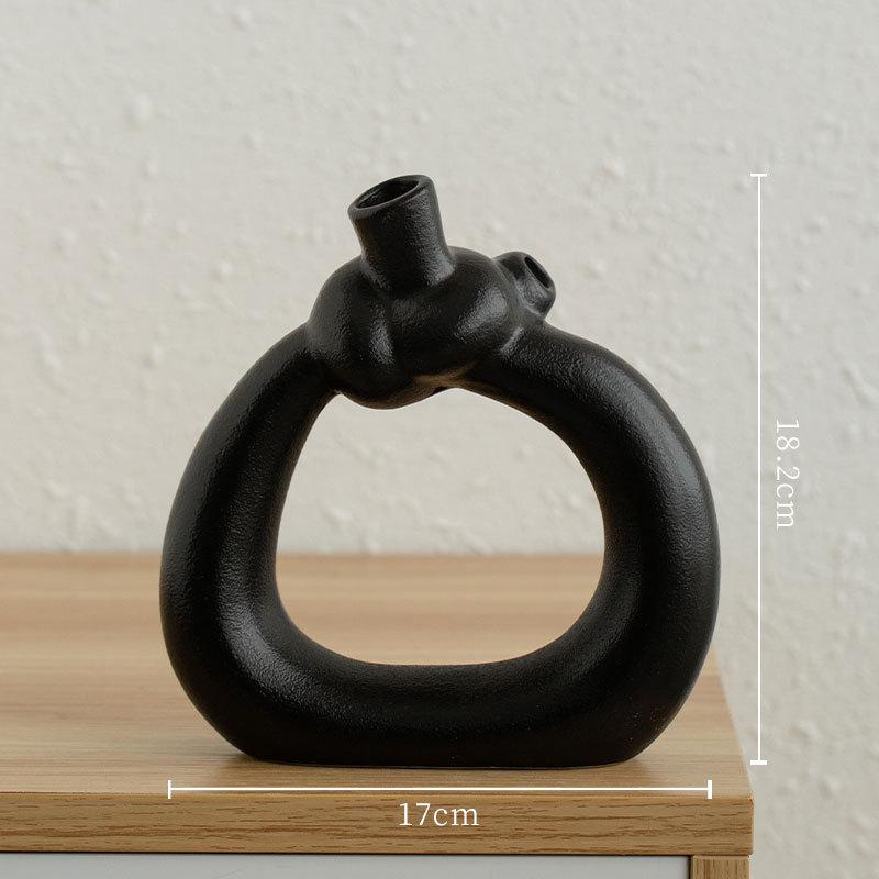 Nordic Cream Style Ceramic Vase - Unique Shape for High-Grade Home Decor