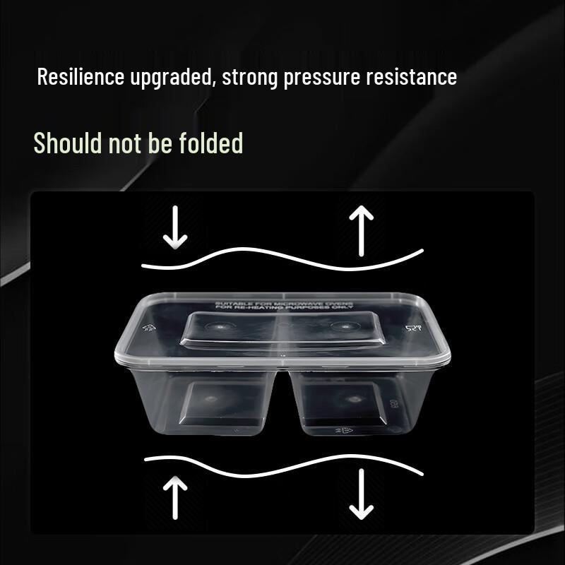 Einweg Rechteckiger Doppelkammer-Mahlzeitvorbereitungsbehälter