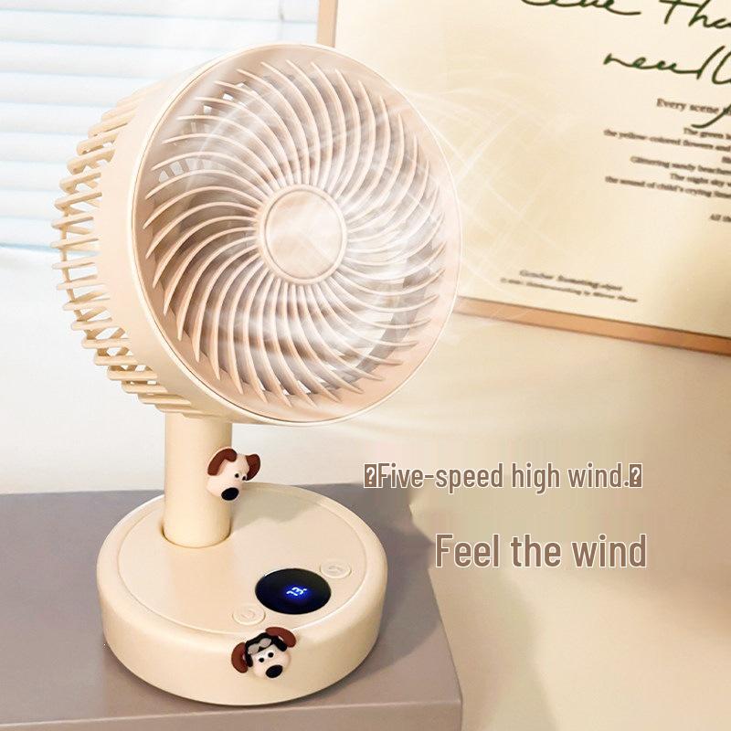 Ultra-Quiet USB Rechargeable Small Desk Fan for Student Dorms and Offices