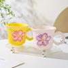Three Dimensional Handmade Design Sense Flowers High Value Ceramic Mug Coffee Cup Girls Water Cup Creative Birthday Gift