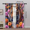 2pcs   Curtain Popular  Print Tiger Versatile Polyester (without Rod) Art Deco Festive Perfect for Living Room   Bedroom & Home