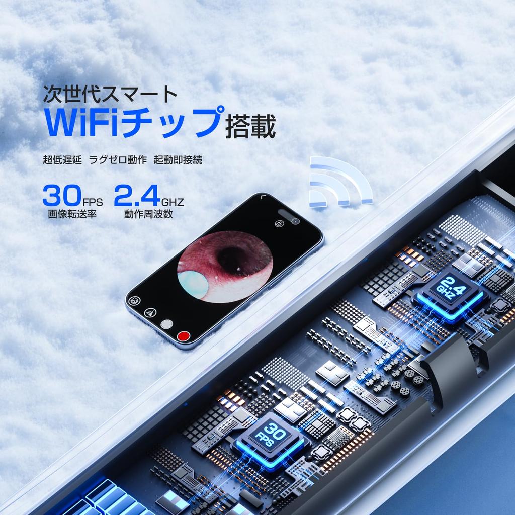 TAREASS Earpick New 2000W Earpick with Ear 6 LED IP67 Earwax Set for and Compatible with iOS and Includes Japanese Instructions [2025 Model, Pixels!]