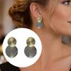 1 Pair Large Double Round Disc Dangle Drop Earrings, Minimalist Geometric Big Circle Earrings, Statement Jewelry Gifts
