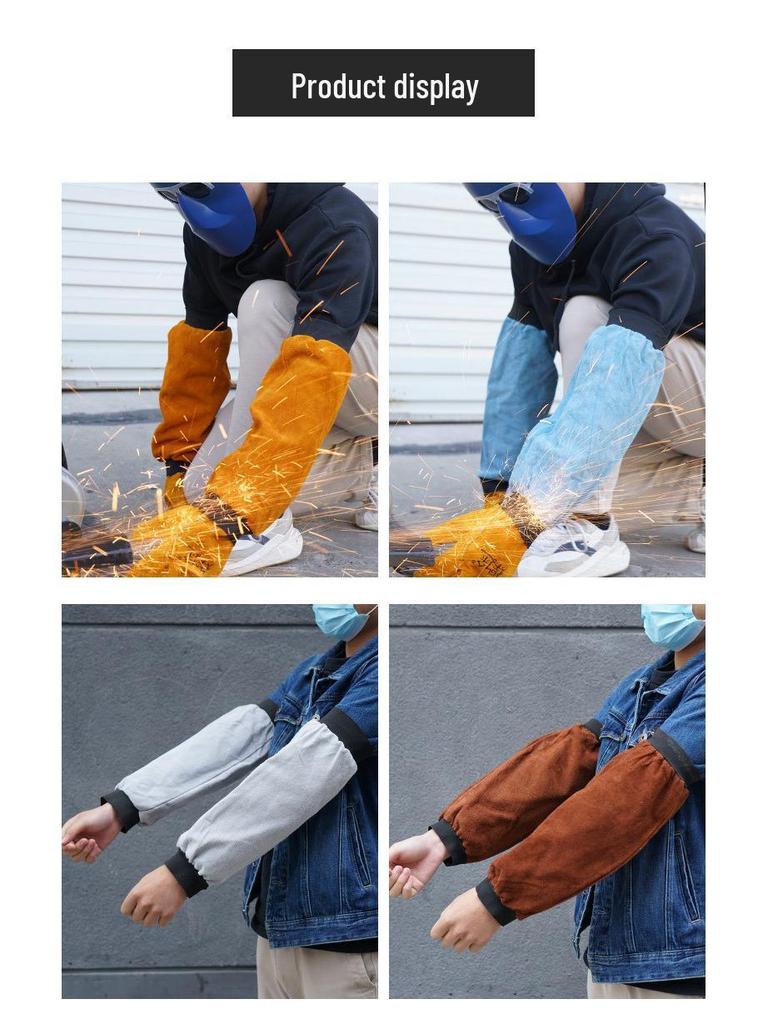 Feuerfeste Schweißarmstulpen aus Rindsleder: Hitzebeständig, Verbrühschutz, Funken- und Spritzschutz