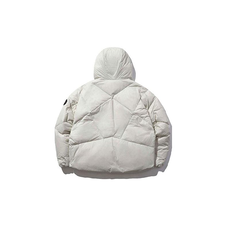 Li Ning Kurze Winddichte Warme Kapuzen-Freizeit-Sport-Daunenjacke Damenjacke Perlweiß AYMP162-3