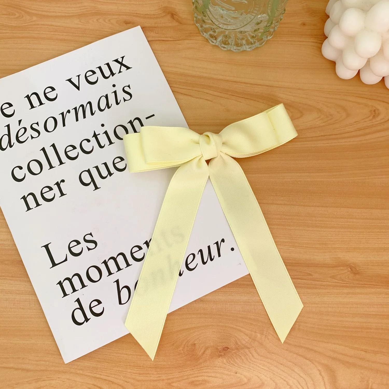 

Модный тканевый бант для волос, заколка для волос для женщин, девочек, ленточные заколки для волос, черный, белый бант, верхняя заколка, женские аксессуары для волос