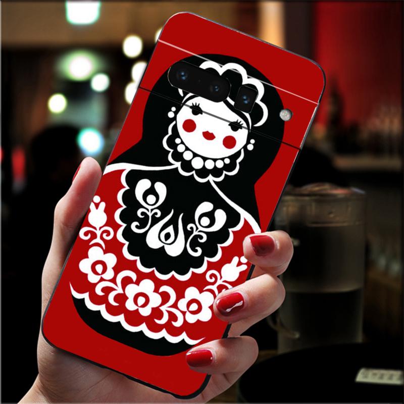 Phone Case For Google Pixel 10 9 Pro XL 9A 8 7 6 Pro Pixel 8A 7A 6A Pixel 8 7 6 5 Cute Russian Dolls Pattern Matryoshka