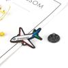 Creative Metal Enamel Badge Funny Letter Aircraft Brooch Cartoon Airplane Lapel Pin  Women Men