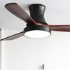 42-Inch Modern Minimalist Copper Ceiling Fan with Dual-Control Silent Light and Wooden Blades