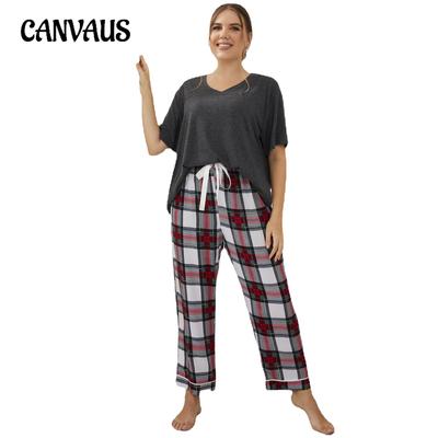 Damen-Schlafanzug in Übergröße, Frühling, Sommer und Herbst, kurzärmelige Hose, Homewear-Anzug