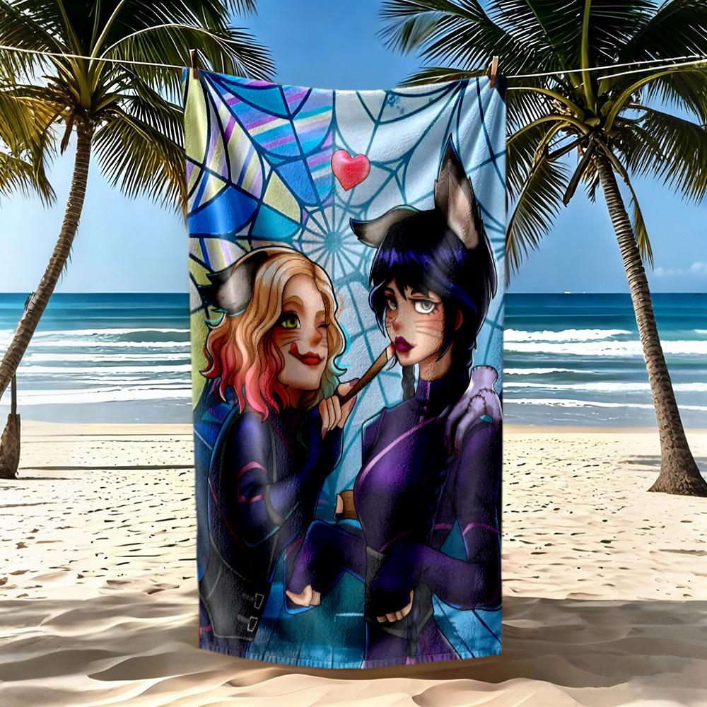 Wednesday Fantasy Night Beach Towel Soft Durable Quick-Dry Comfortable Lightweight Portable for Swimming,Beach,Camping, Travel, Beach Accessories,Gym