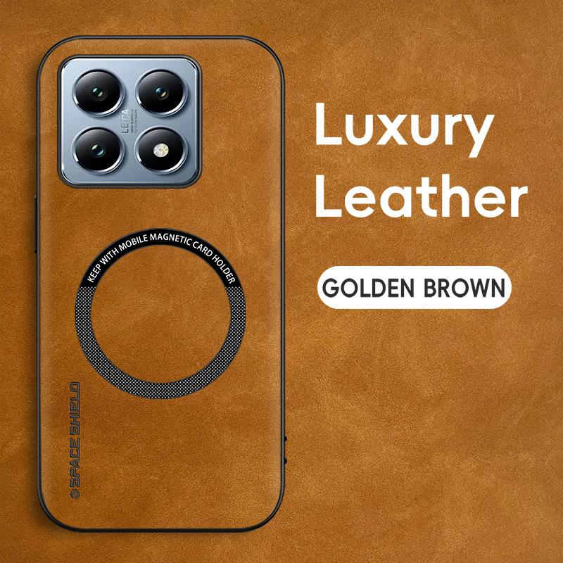 Magnetic Retro Leather Soft Case For Xiaomi 14T Pro Xiaomi14TPro 5G Wireless Charging Phone Case Cover