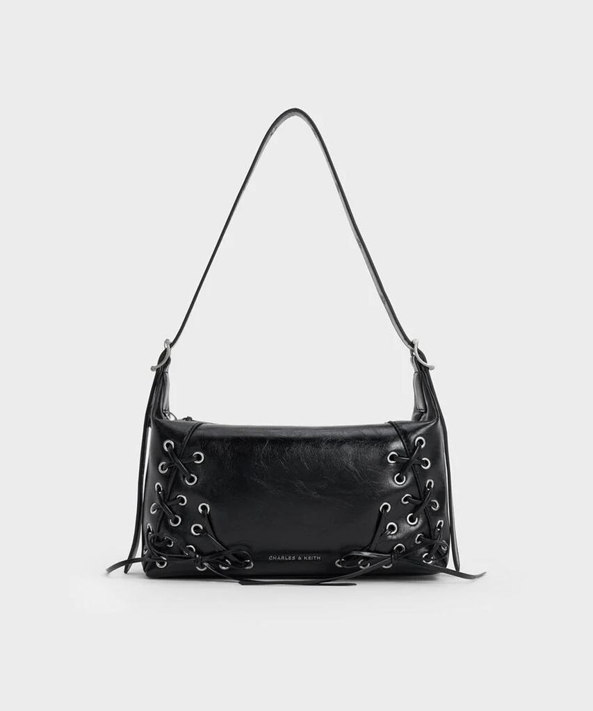 Charles & Keith Celia Gromit Lace-Up Shoulder Bag 2 Colors Ck2-40782413-A