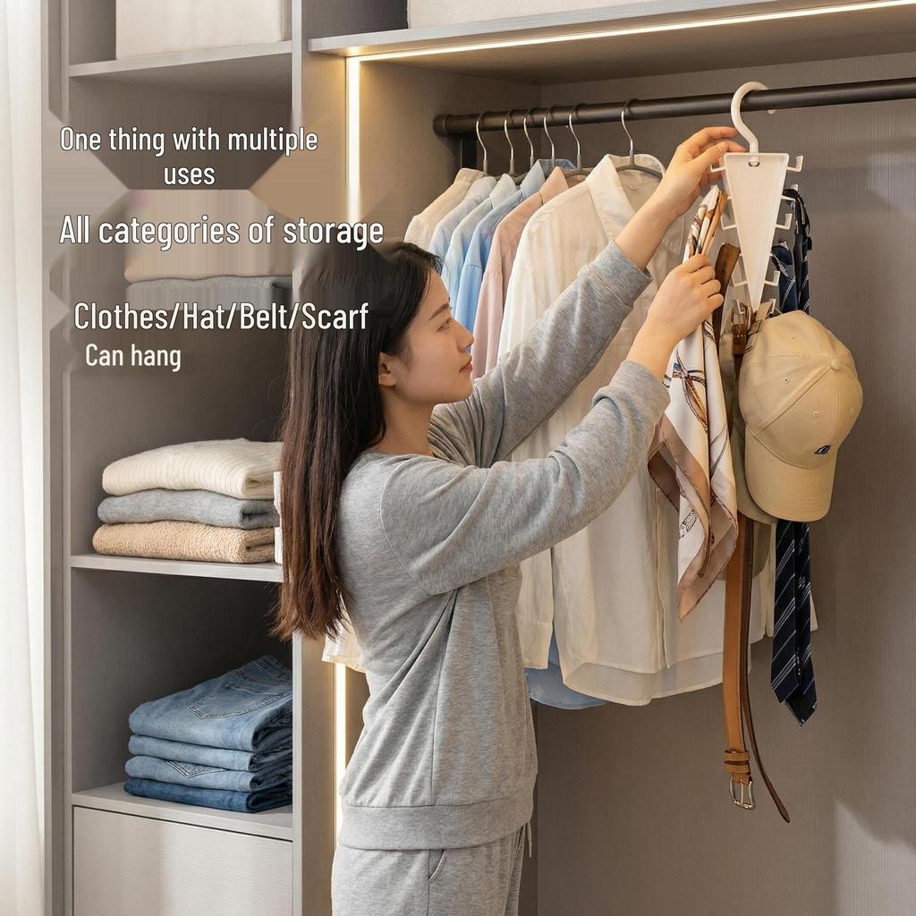 Dual-Sided V-Shaped Hanging Rack: Space-Saving Hook for Home & Dormitory Storage