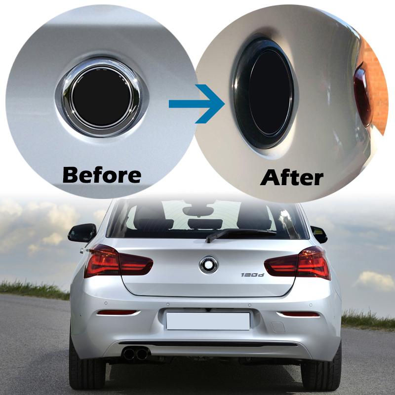 Arka Rozet Yüzük Araba Logosu Kapak Trim Çerçeve Fit BMW 1 Serisi F20/F21 2011-Dekorasyon Aksesuarları Siyah M