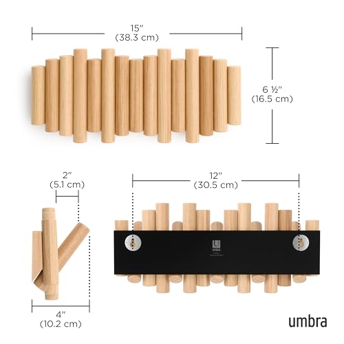 Umbra Wall Hooks, Wall Hanger, 5-Hook Set, Natural, PICKET 21011471390