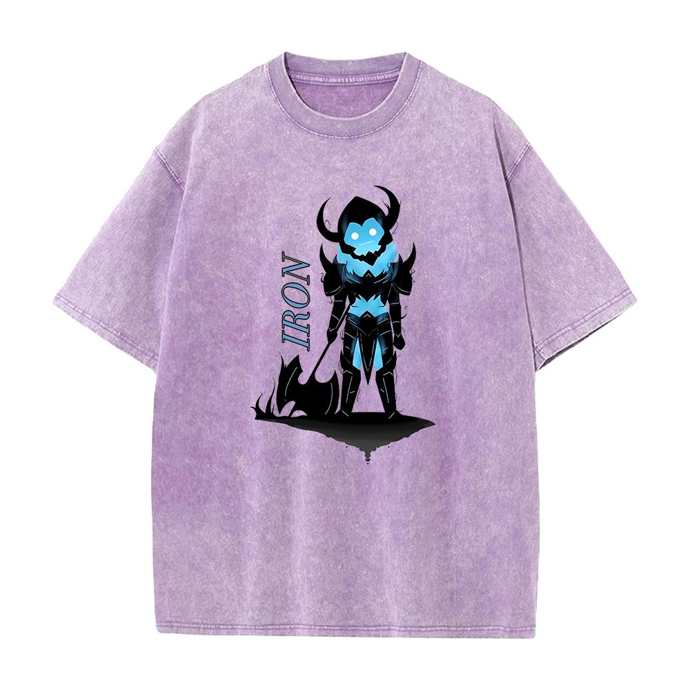 Anime Solo Leveling Sung Jin-Woo Ashborn Printed Tshirt Men Vintage Washed T-shirts Manga Cotton Tee Harajuku Male T Shirt