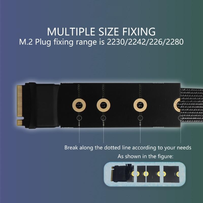 64Gbps M.2 To Oculink 4i Extension Cable PCIe4.0 Gen4 Silver Plated Cable for M.2 To SFF8611 Adapter Cable