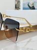Women's Fashion Rimless Metal Sunglasses CHAIN M1U - UV Protection, Large Frame