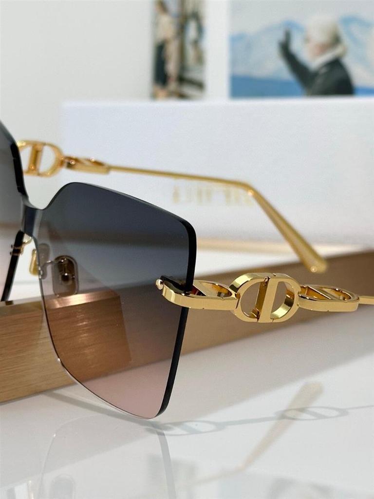 Women's Fashion Rimless Metal Sunglasses CHAIN M1U - UV Protection, Large Frame
