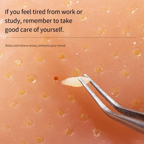 Stress Relief Nose Blackheads Removal Toy with Tweezers Bag Realistic Nose Acne Simulator Pimple