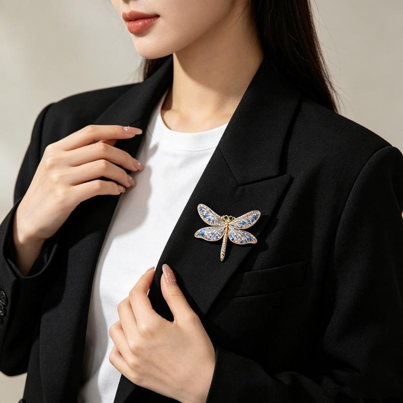 1Pcs Unisex Rhinestone Insects Office Party Brooch Pins Gifts Beautiful Dragonfly Brooches For Women