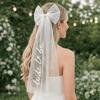 Flower Bridal Veil Pearl Wedding Gauze Sweet Marry Veil  Bride Accessories