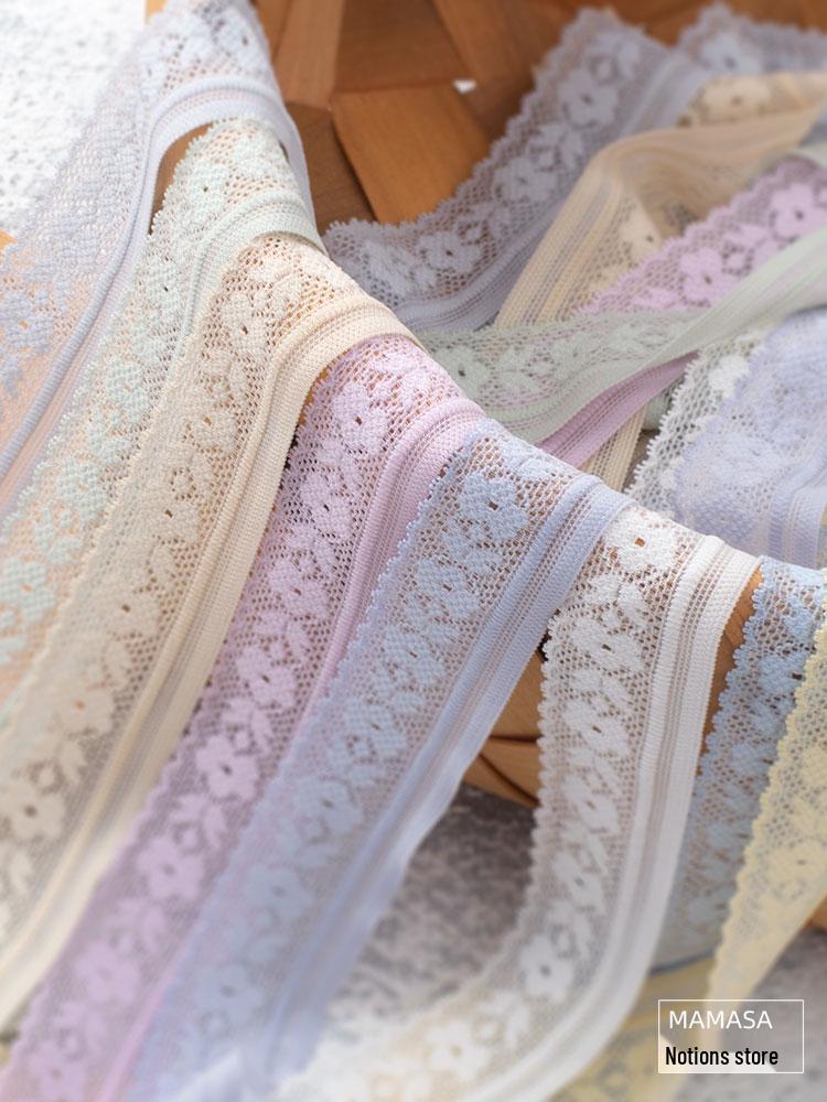 2.5cm Wide Colorful Elastic Lace Trim for DIY Underwear, Clothing, and Hair Accessories