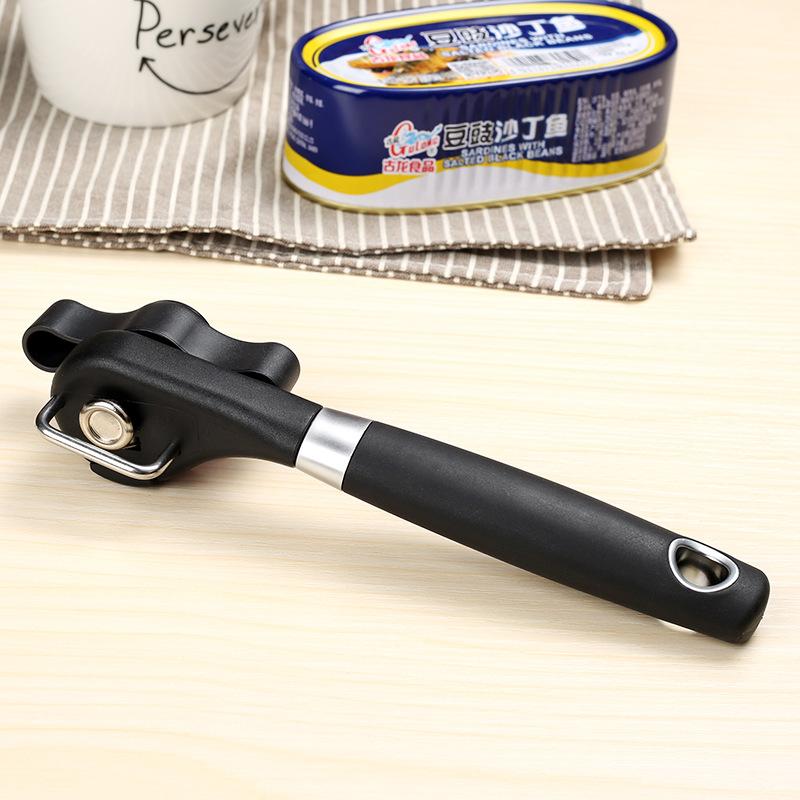 

Manual Can Opener Stainless Steel Bottle Openers Professional Ergonomic Jars & Tin Opener for Cans Kitchen Tools чорний