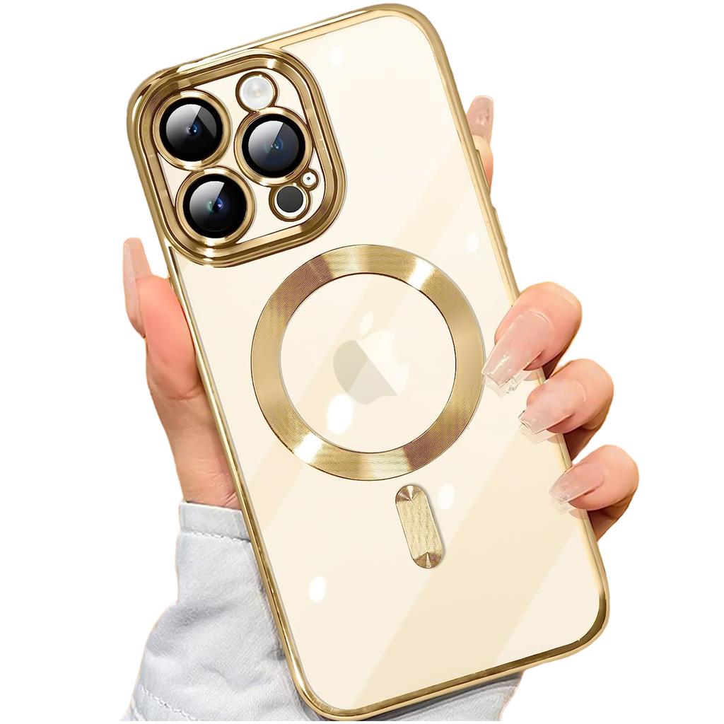 Etui Magsafe Case Do Apple Iphone 14 Pro Max Alogy Glamour Luxury Ring Obudowa Złote Przezroczyste