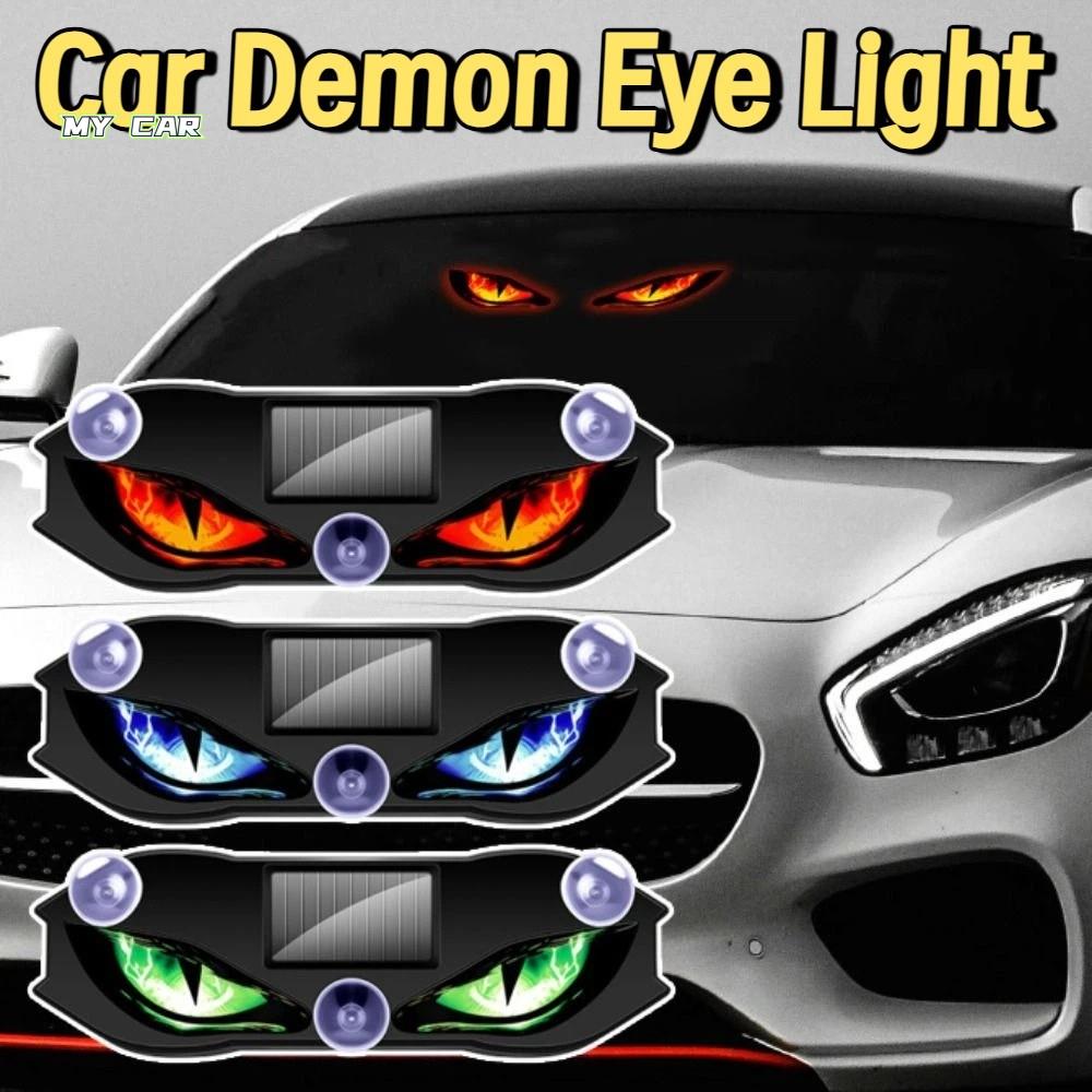 Creative Car Demon Eye Light Cool Flashing Solar Warning Light Dynamic Safety Vehicle Signal Lights Universal Dome Lights 6