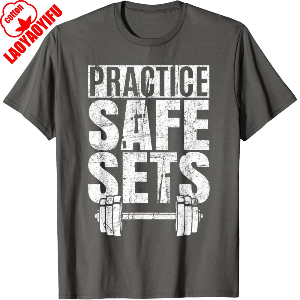 Funny Practice Safe Sets Weight Lifting TShirt Nostalgia Printed Men Clothes Fashion and Casual Ropa Hombre T Shirt Tops