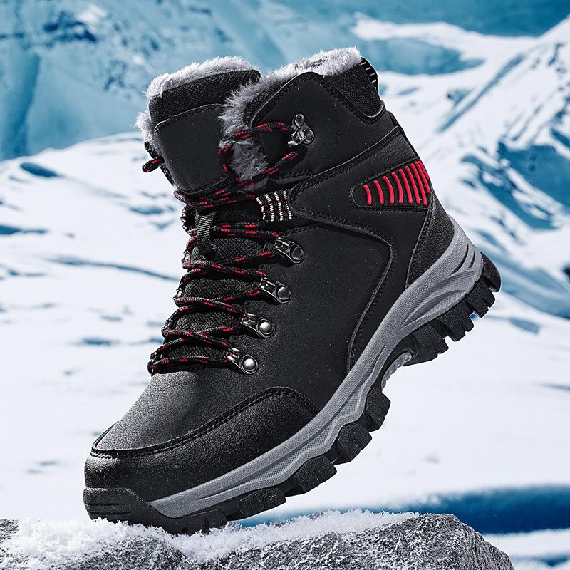 Winter Men's Boots Windproof Snow Boots Warm Plus Velvet Men's Cotton Shoes Non-slip Hiking Boots Comfortable Male Casual Shoes